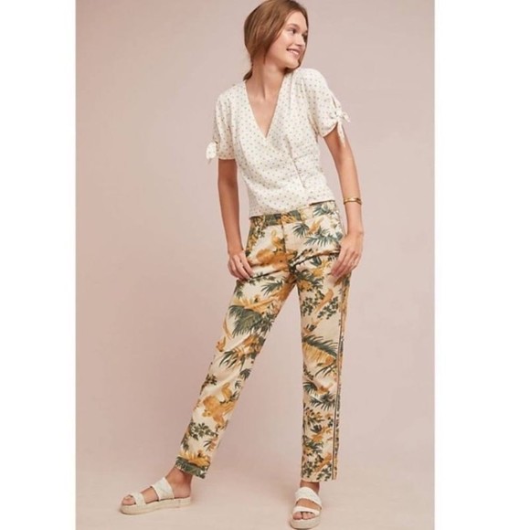 Anthropologie Denim - Anthropologie Chino Birds of Paradise Botanical Stripe Relaxed Fit Jeans Size 29